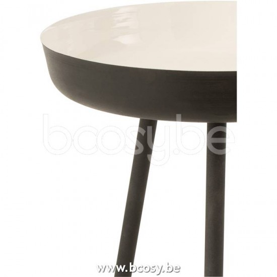 tables d appoint bouts de canapé Jolipa J Line Jline Set De 3 Table Gigogne Metal Noir Blanc