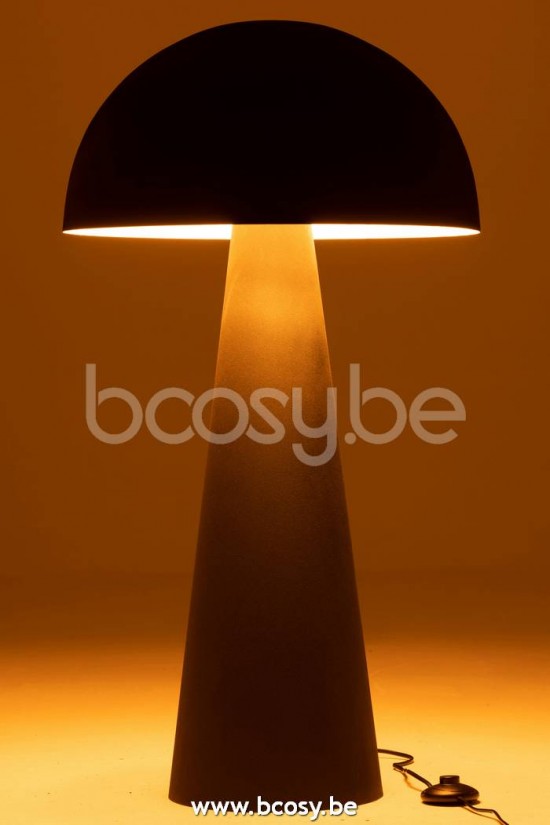 Lampadaires Lampes Raides Debouts Sur Pied De Sol Jolipa J Line Jline Lampe Champignon Metal Mat Noir Extra Large
