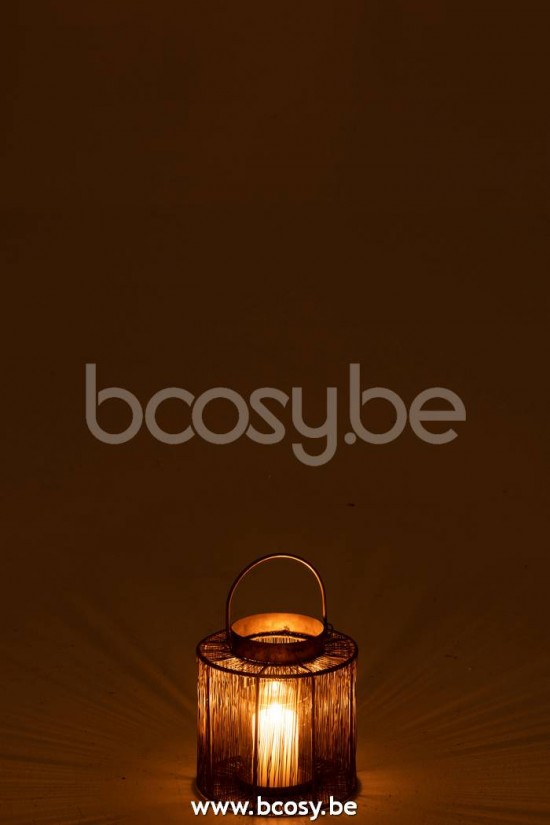 lanternes photophores Jolipa J Line Jline Lanterne Metal Antique Marron Small