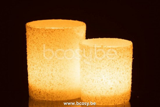 J Line Jline Teelichthalter Verschneit Glas Weiß Large t lichthalter teelichtleuchter teelichte