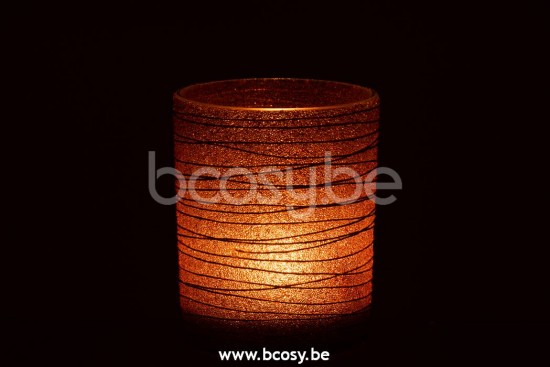 photophores Jolipa J Line Jline Photophore Lignes Paillettes Verre Terrcotta Or Large