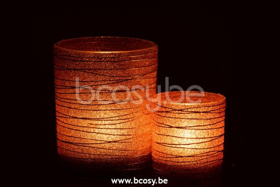 J Line Jline Teelichthalter Linien Glänzend Glas Terracotta Gold Large t lichthalter teelichtleuchter teelichte