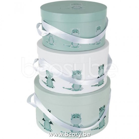 boites Jolipa J Line Jline Set De 3 Boite Dragon Papier Blanc Menthe