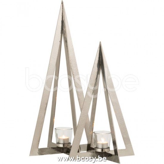 J Line Jline Tealight Holder Tree Stainless Steel Glass Silver Large tea lights holders