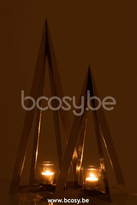 J Line Jline Teelichthalter Baum Edelstahl Glas Silber Large t lichthalter teelichtleuchter teelichte