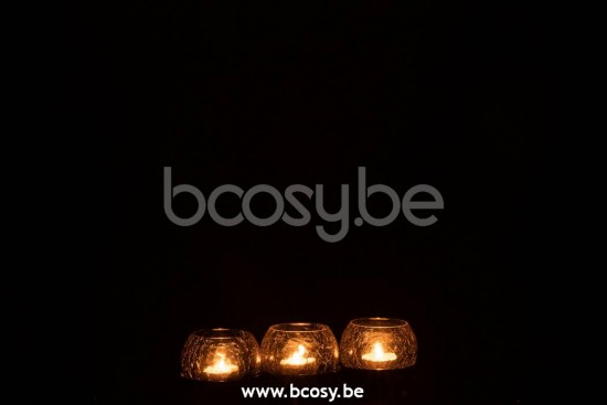 photophores Jolipa J Line Jline Photophore 3 Boules Craquele Verre Acier Inoxydable Noir