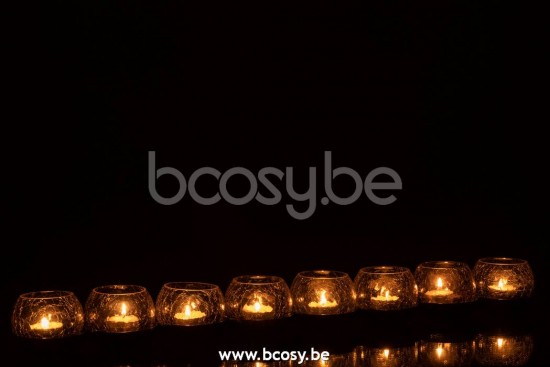 photophores Jolipa J Line Jline Photophore 8 Boules Craquele Verre Acier Inoxydable Noir