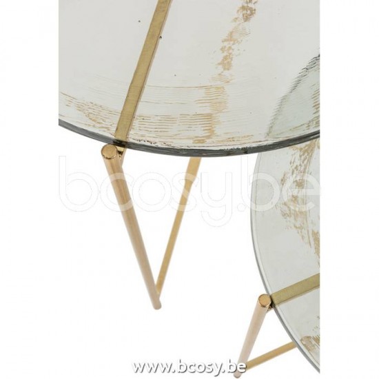 tables d appoint bouts de canapé Jolipa J Line Jline Set De 2 Table Gigogne Obi Verre Metal