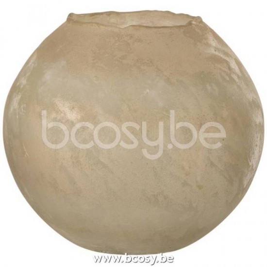 J Line 18457 Vaas Soda Rond Glas Goud Large L24xB24xH22 cm T theelichten theelichthouders