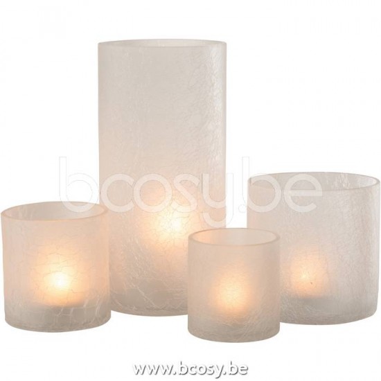J Line Jline Hurricane Cylinder Craquelure Glass Frosted White Extralarge lanterns hurricanes
