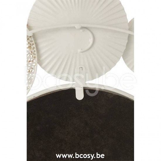 miroirs Jolipa J Line Jline Miroir Rond Cercles Metal Blanc Or