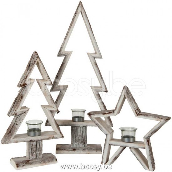 photophores Jolipa J Line Jline Photophore Sapin De Noel Bois Marron Blanc Large