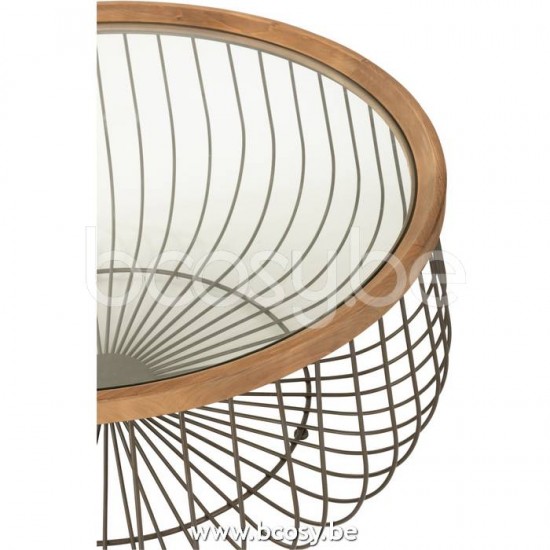 tables de salon basse Jolipa J Line Jline Set De 2 Table De Salon Ronde Metal Verre Noir