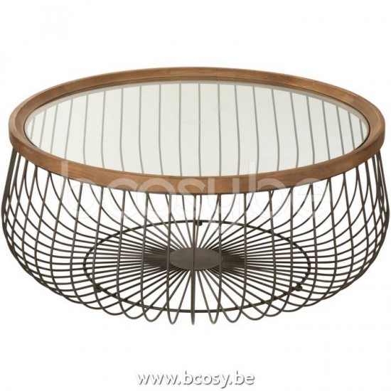 J Line Jline Set Of 2 Coffee Table Round Metal Glass Black coffee tables