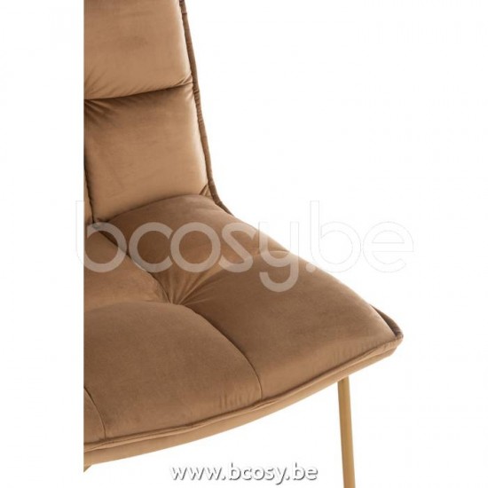 chaises lounges Jolipa J Line Jline Chaise Lounge Lisa Metal Textile Marron