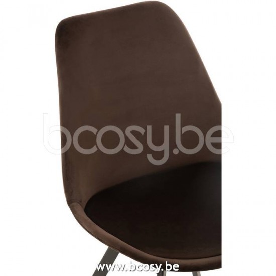 J Line Jline Jolipa 19514 Stoel Helene Metaal Textiel Donker Bruin