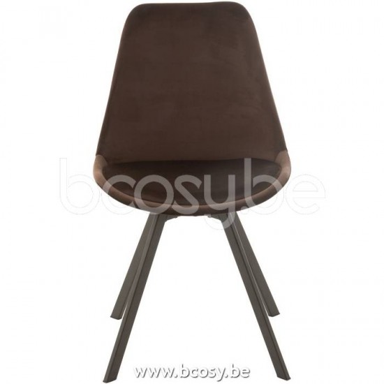J Line Jline Chair Helene Metal Textile Dark Brown dining chairs