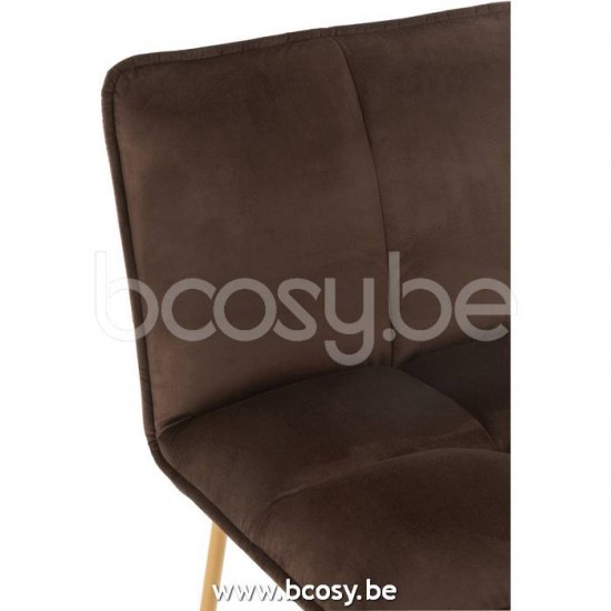 J Line Jline Jolipa 19515 Barstoel Pierre Metaal Textiel Donker Bruin