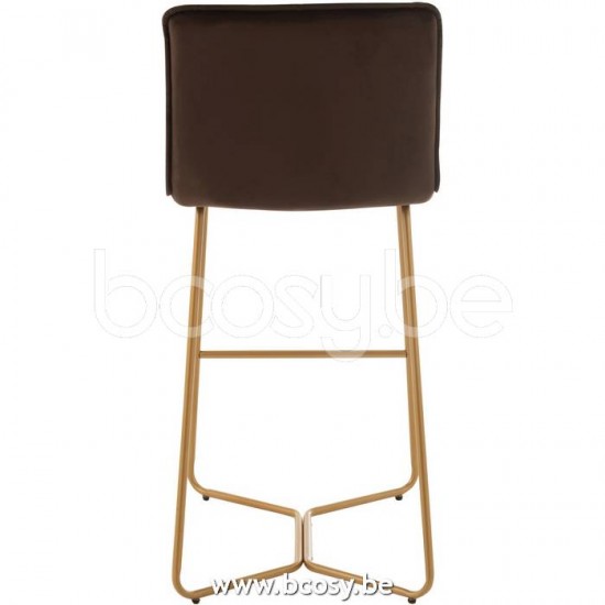 J Line Jline Sedia Bar Pierre Metallo Tessuto Marrone Scuro Silla De Bar Pierre Metal Textil Marron Oscuro