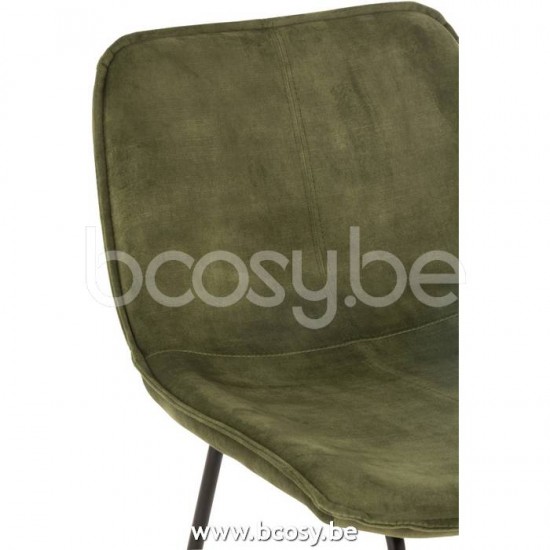 chaises tabourets de bar Jolipa J Line Jline Chaise De Bar Laurent Metal Textile Vert