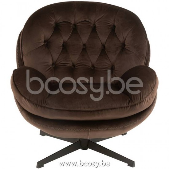 J Line Relax Zetel Voetbank Metaal Textiel Donker Bruin