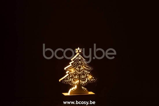 arbres sapins de noel sur pied Jolipa J Line Jline Sapin De Noel Decoratif Led Bois Blanc Small