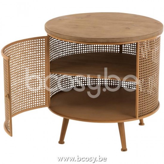 J Line Jline Armadio Rotondo Metallo Legno Marrone Armario Redondo Metal Madera Marron