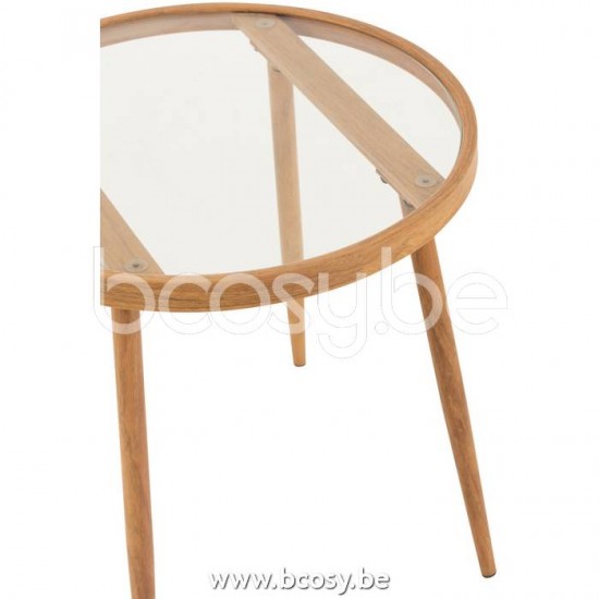 J Line Jline Side Table Round Metal Glass Natural nested side tables sidetables