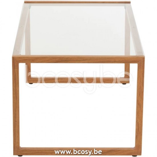 tables de salon basse Jolipa J Line Jline Table De Salon Rectangulaire Metal Verre Naturel