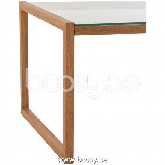 J Line Jline Jolipa 20086 Salon Tafel Rechthoekig Metaal Glas Naturel