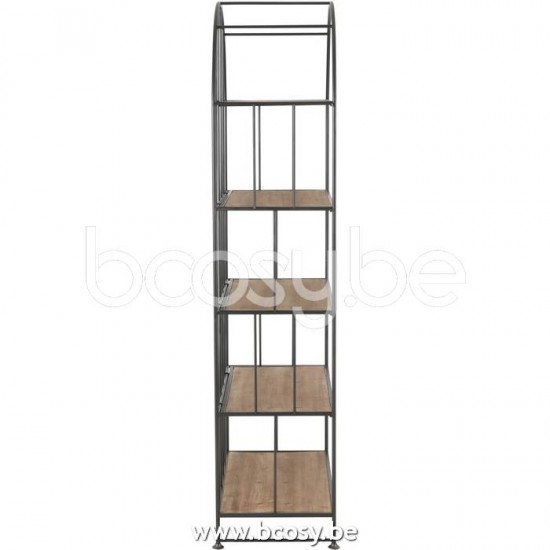 J Line Jline Set 2 Scaffali Arrotondati Metallo Legno Marrone Set Of 2 Rack Round Top Metal Wood Brown