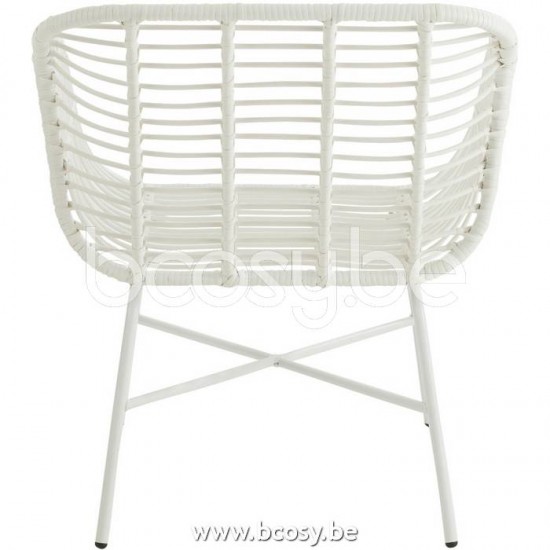J Line Jline Jolipa 20345 Stoel Rachelle Buiten Metaal Plastiek Wit