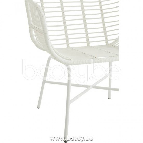J Line Jline Chair Rachelle Outdoors Met Plastic White dining chairs