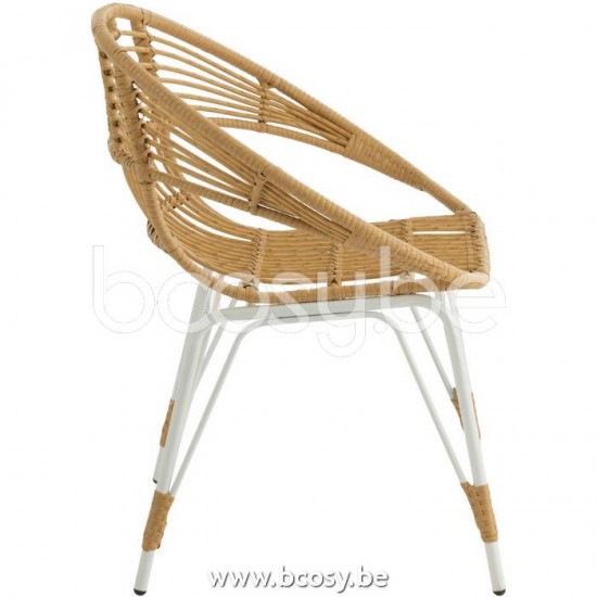 chaises de repas Jolipa J Line Jline Chaise D Exterieur Jeanne Metal Plastique Nature Blanc