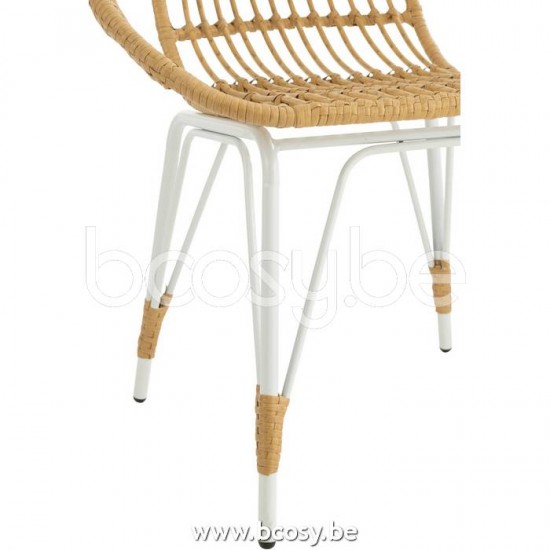 J Line Jline Chair Jeanne Outdoors Met Plastic Natural White dining chairs