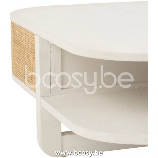 J Line Jline Jolipa 20608 Salontafel Molly Exotiek Hout Rotan Wit