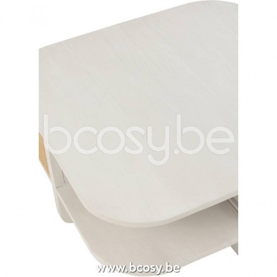 J Line Jline Couchtisch Molly Exotisches Holz Rattan Weiß couchtische Kaffeetische