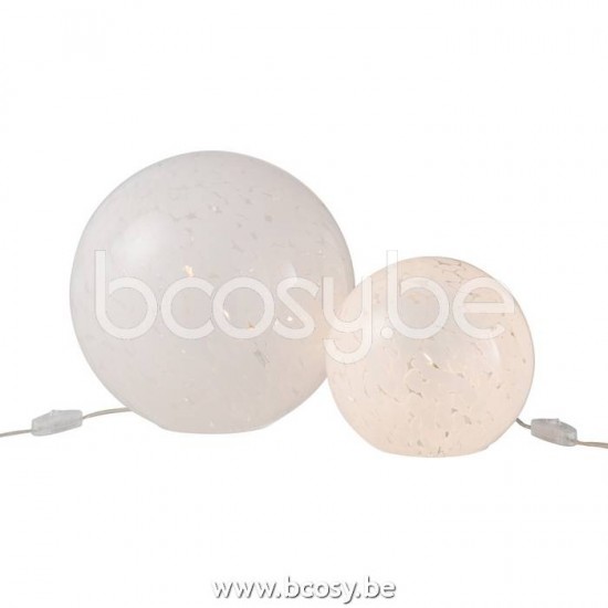 J Line Jline Lamp Dany Spots Round Glass White Large Table Lights