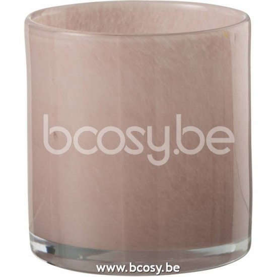 J Line 20646 Theelichthouder Jade Rose Medium L12xB12xH12 cm T theelichten theelichthouders