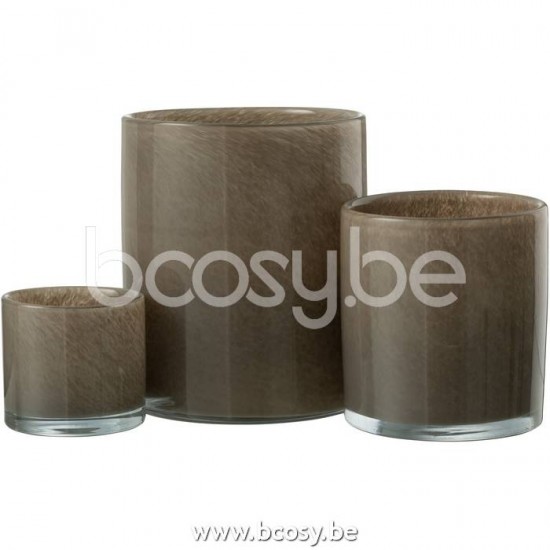 J Line Jline Jolipa 20683 Theelichthouder Jade Bruin Large