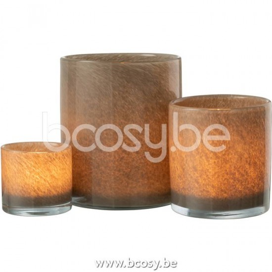 J Line Jline Tealight Holder Jade Brown Large tea lights holders