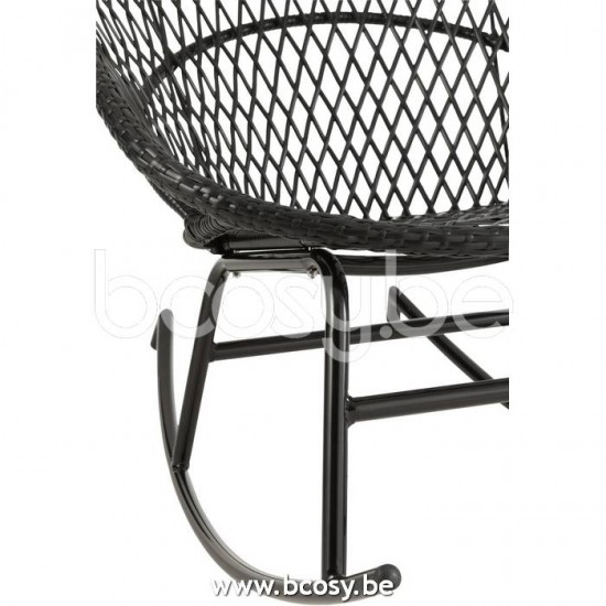 J Line Jline Rocking Chair Cushion Zayo Metal Reed Black rocking chairs rattan