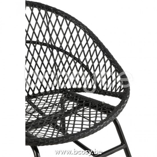 J Line Jline Schaukelstuhl Kissen Zayo Metall Rattan Schwarz schaukelstuhl schaukelstuehle rattan