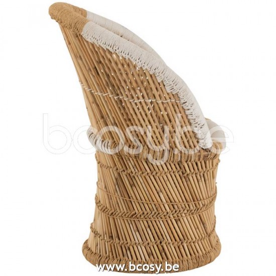 chaises de repas Jolipa J Line Jline Siège Dossier Bambou Naturel Blanc Enfant