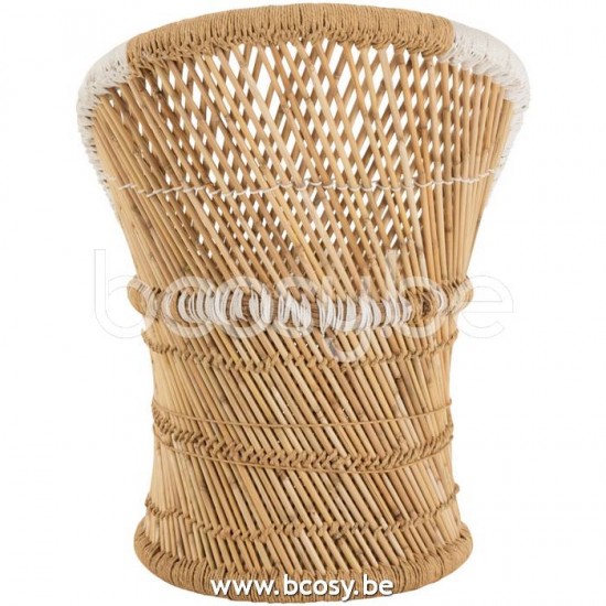 J Line Jline Jolipa 20734 Stoel Rugsteun Bamboe Natural Wit Kind