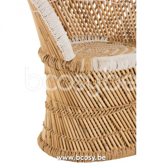 J Line Jline Chair Backrest Bamboo Natural White Child dining chairs