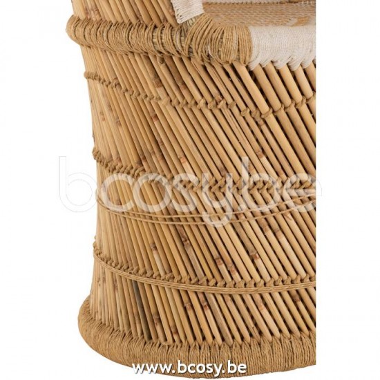 J Line Jline Chair Backrest Bamboo Natural White Adult dining chairs