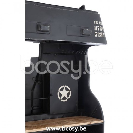 J Line Jline Bar Lkw Metall Mango Holz Schwarz Natural barschrank barschraenke