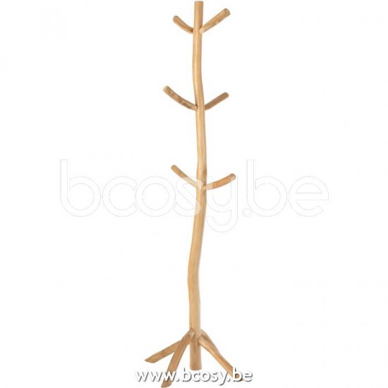 J Line 20789 Kapstop Takken Essenhout Naturel L65xB65xH185 cm staande kapstokken stakapstokken