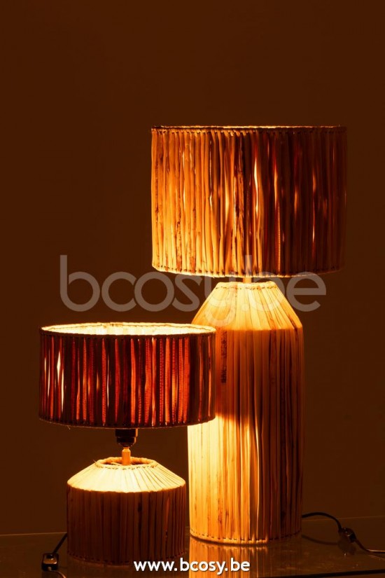 J Line Jline Lampe Hanna Bananenblätter Naturell Lampenfusse Mit Schirmen Tischlampen Tischleuchten Innenleuchten